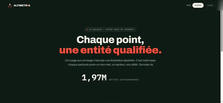 Capture d'écran — La galaxie — chaque point, une entité