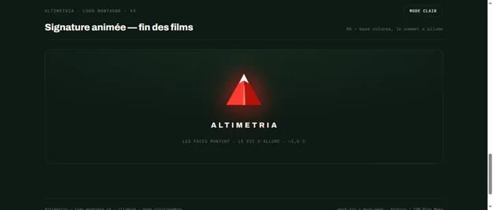 Capture d'écran — Le logo montagne, illuminé